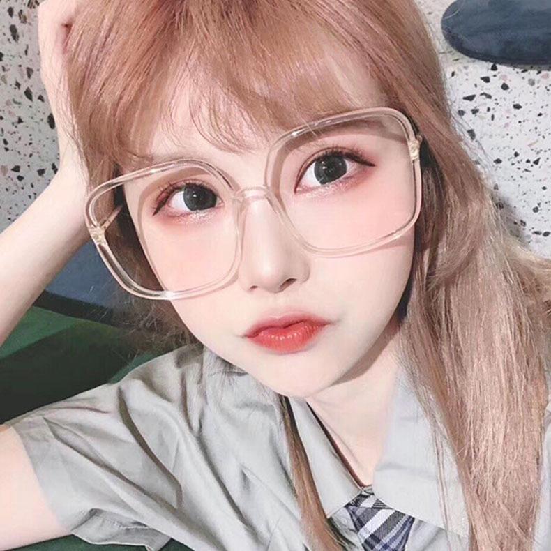 Large Frame Anti-Blue Glasses Frame 2020 Fashion Glasses Frame Zhou Yangqing Same Square Flat Mirror Tide