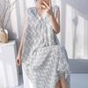 Retro style floral nightdress with chest pad women's summer thin anti-bumping loose large size can be worn outside loungewear skirt