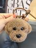 Porte-clés Chiot en Laine Véritable: Peluche ours en peluche Bichon Ornement de sac Cadeau