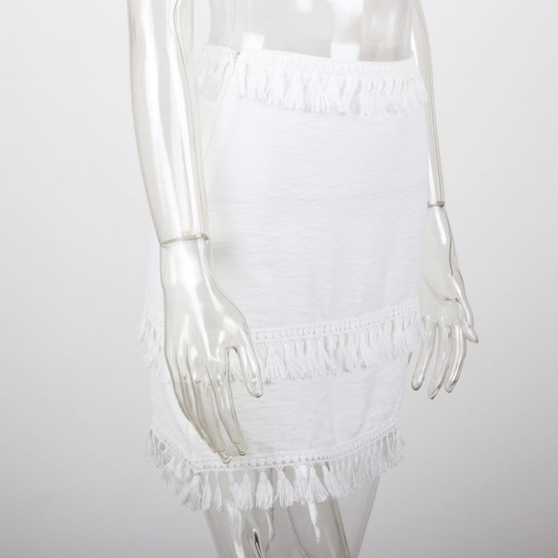 Ladies Women Coolred Lace Fringe Splicing Half-body Skirt