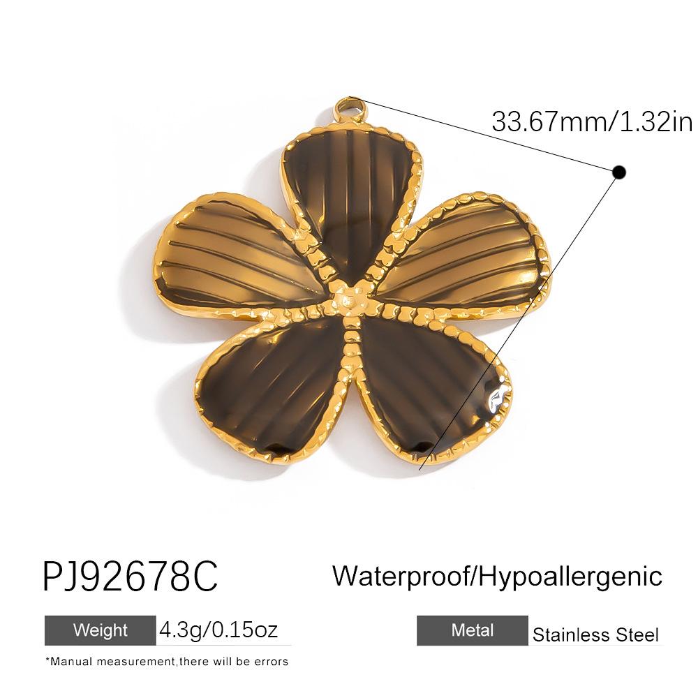 Cross-border Stainless Steel Jewelry Accessories Heart-shaped Flower Pendant Accessories Platedaccessories for Women