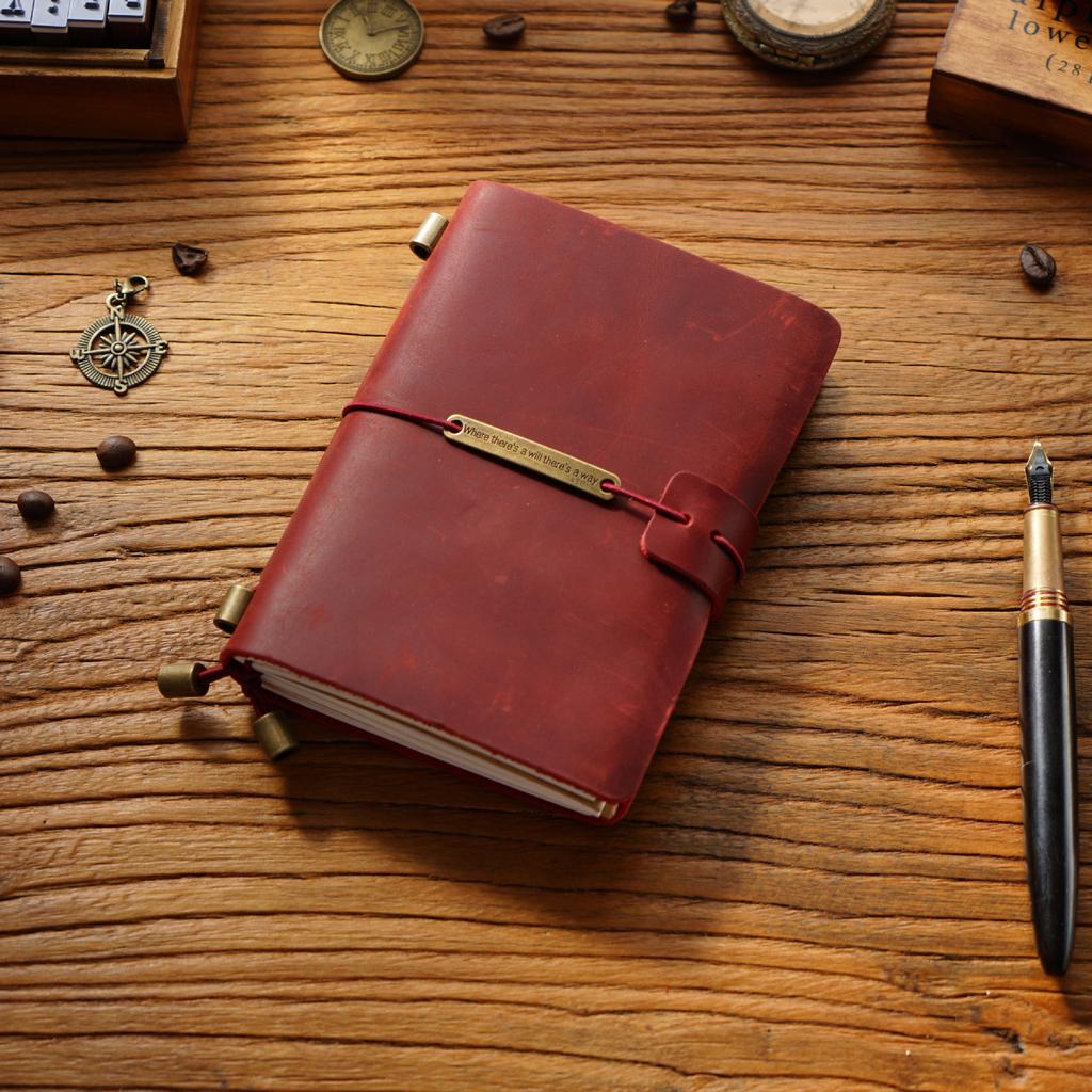 2026 First Layer Cowhide Notebook Genuine Leather Retro Travel Notebook Handmade Loose-leaf Notepad Diary Spot