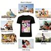 SAJABOYS K-pop Group Print T-shirt Retro Anime Idol Fan Support Casual Short Sleeve Top Pure Cotton T-shirt