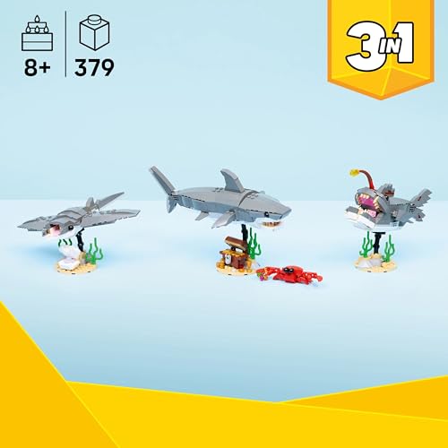 LEGO Creator Shark and Treasure Chest Toy, Birthday Gift, Building Blocks, for Boys and Girls, Ages 8, 9, and 10, Elementary School Students, Animal C