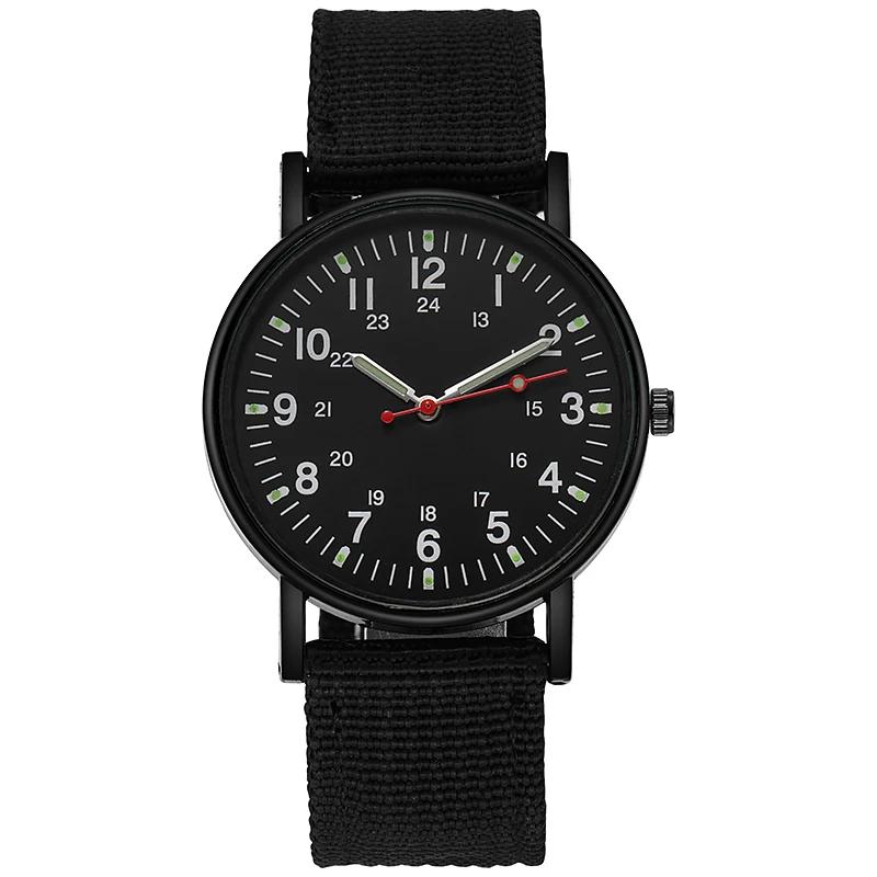Men's Watches Luminous Shock Resistant Men Sports Watches Canvas Strap Simple Outdoor Quartz Wristwatch for Man