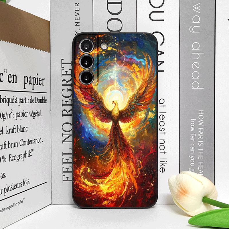 Luxury Phoenix Fire Feather Pattern Phone Case for Samsung Galaxy A56 A14 A55 A16 A54 A36 A53 A52 A51 A50 A15 A22 5G Soft Cover