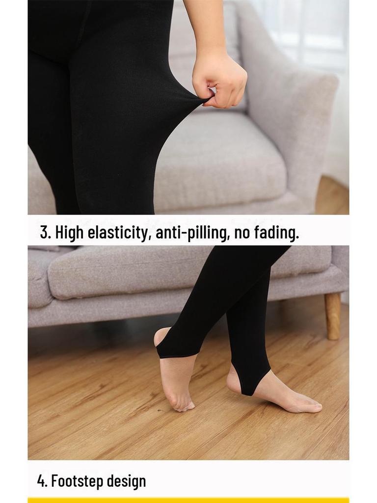 Women's Extra Thick Cotton Cashmere Winter Leggings - Plus Size, Warm One-Piece Pants for Northeast, European, and American Markets