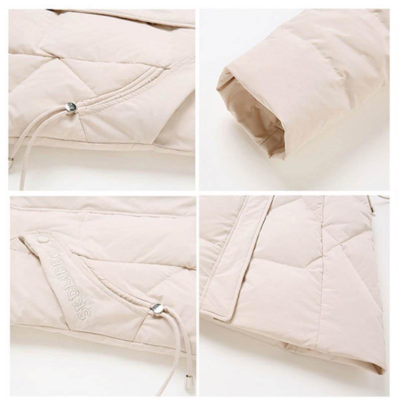 Winter Style Down Padded Jacket Women Western Style Korean Style Slim Long Section Over The Knee Thick Warmth Large Padded Jacket