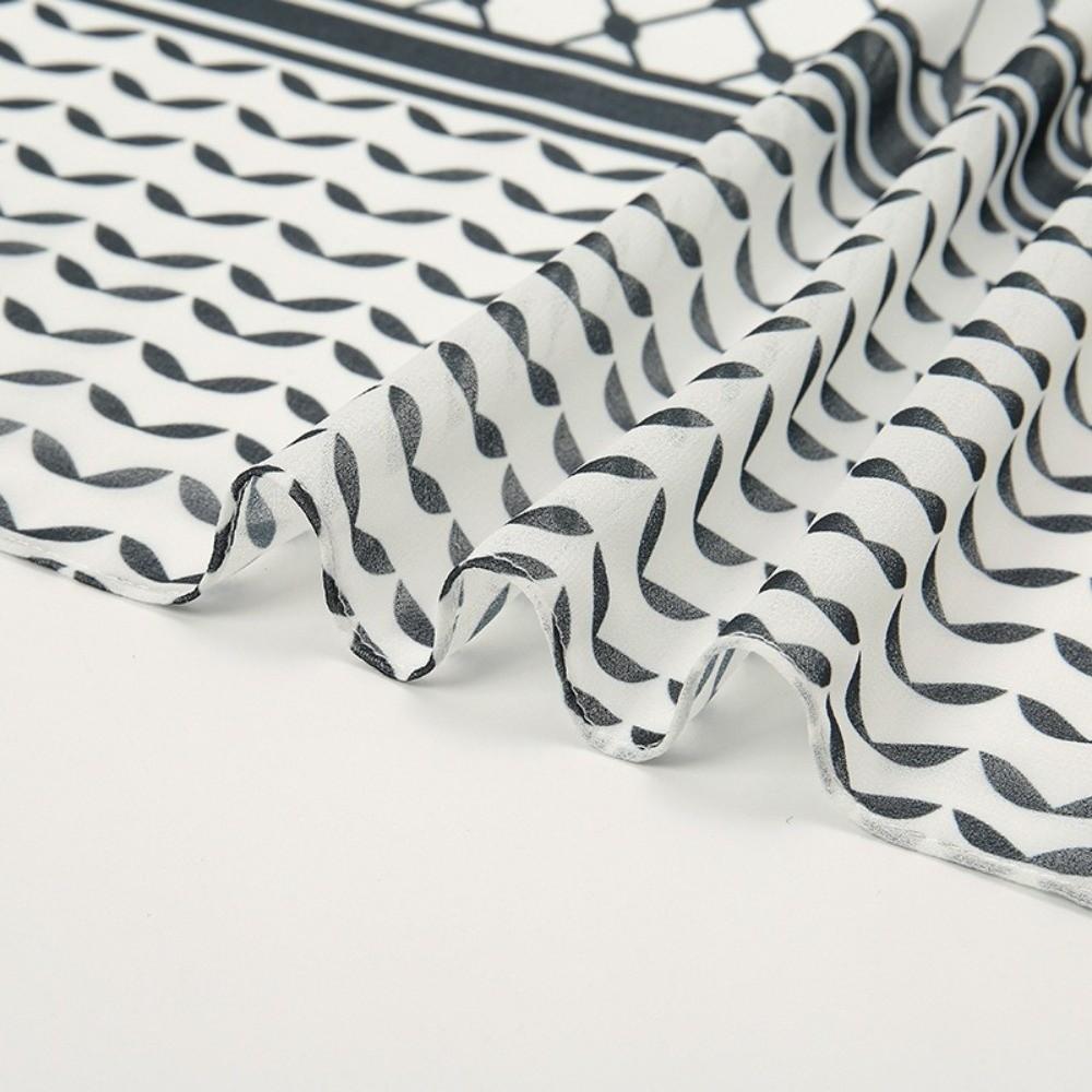 Sunscreen Keffiyel Headscarf Plaid Print Islamic Headscarf Fashion Chiffon Hijab Scarf  Ladies