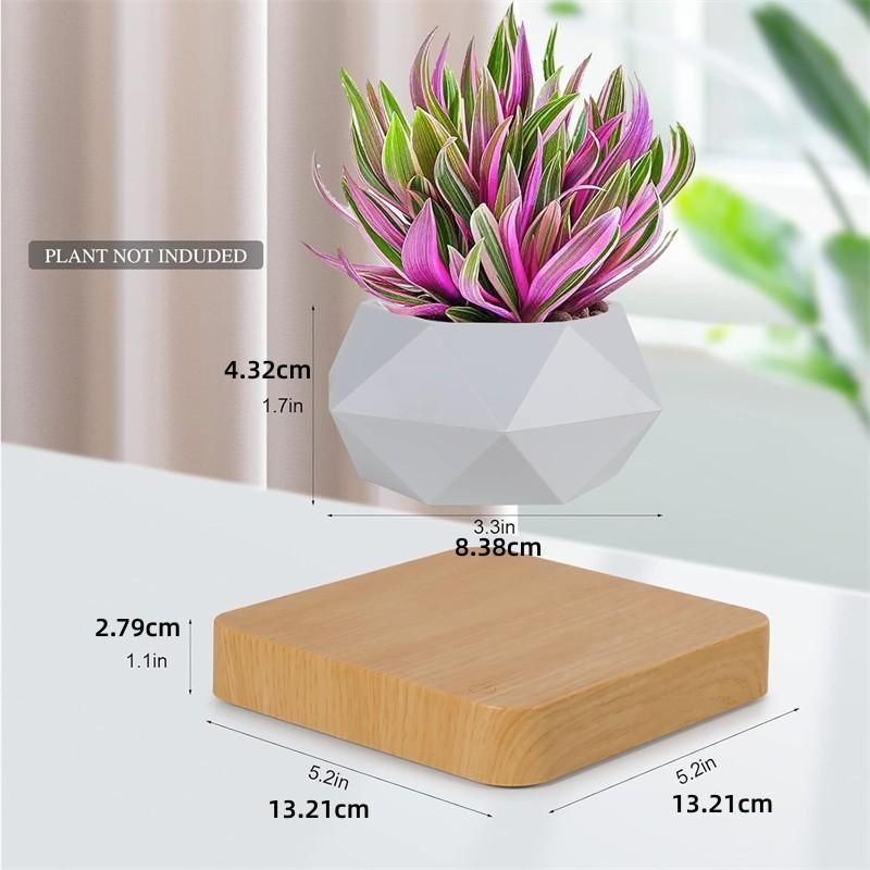 Levitating Air Bonsai Pot Rotation Flower Pot Planters Magnetic Levitation Suspension Floating Pot Potted Plant Home Desk Decor