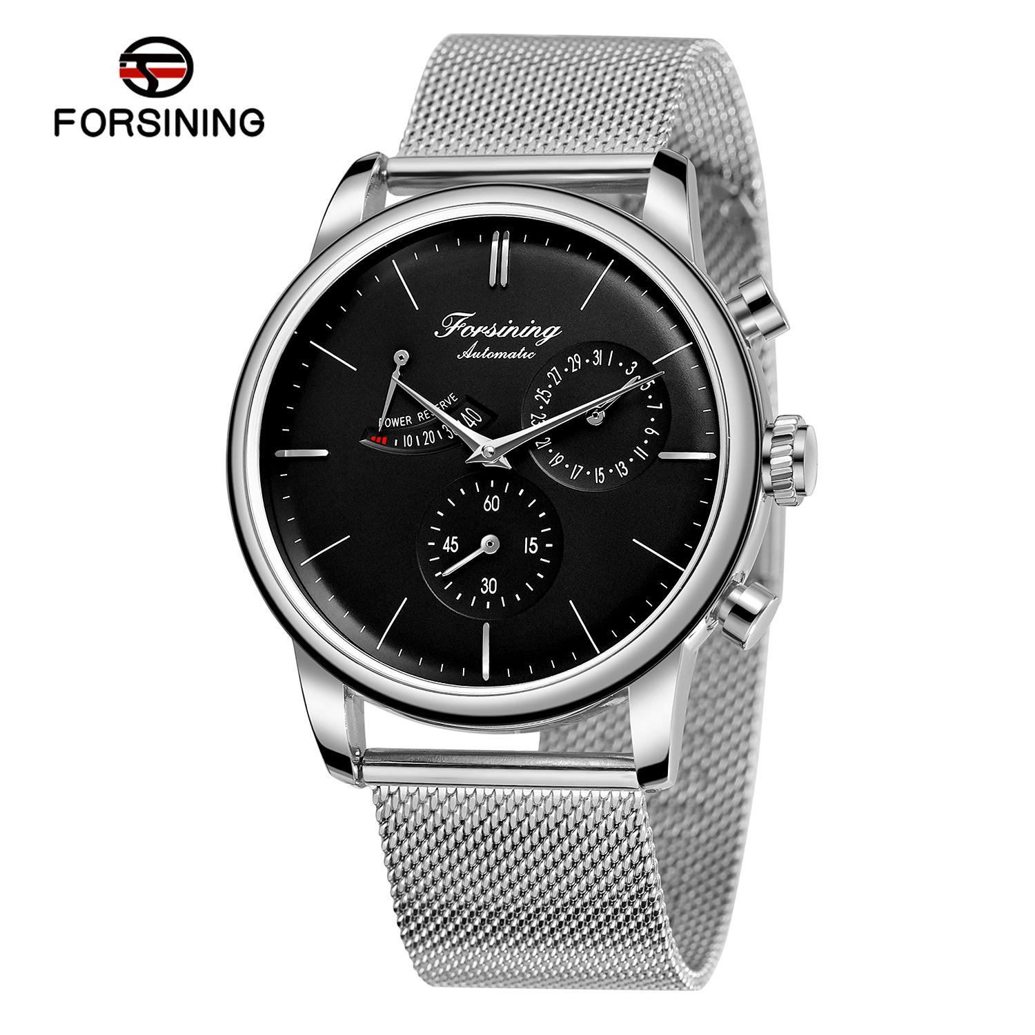 

Мужские модные повседневные полые индикаторы энергии Forsining, автоматические механические часы GMT1208-6-W