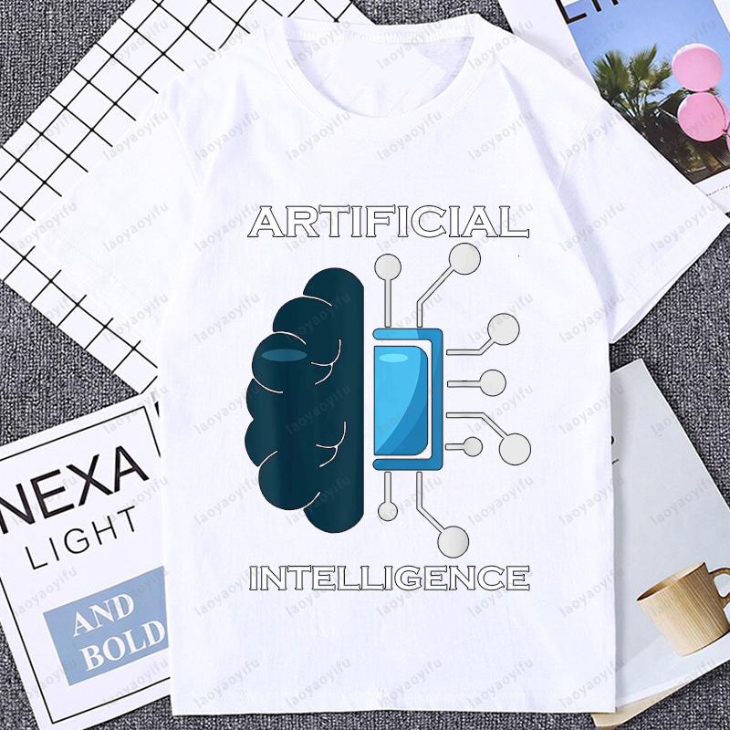 Artificial Intelligence AI Graphic Printed Tshirt Casual Fashion Loose Hip Hop Unisex T Shirt Streetwear Short Sleeve Harajuku Tees