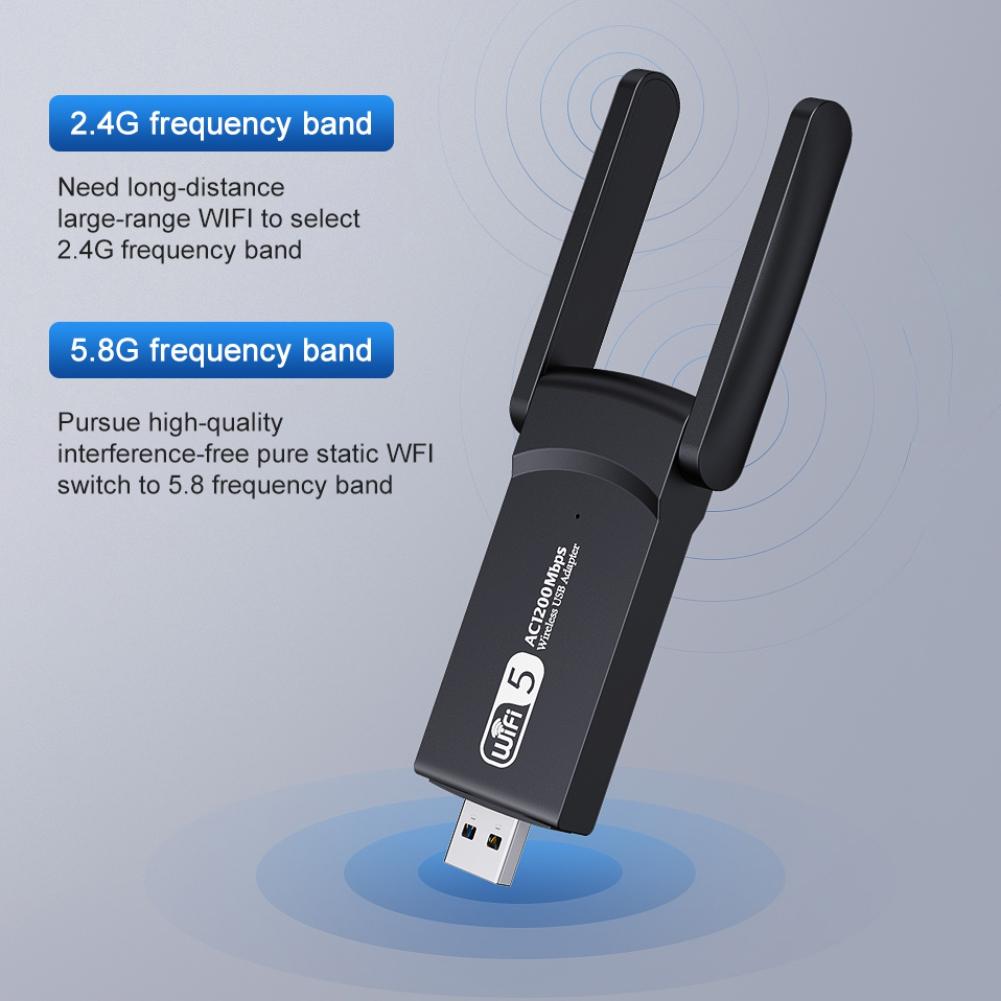 USB3.0 Connector 1200M 2.4GHz & 5.8GHz Dual Frequency Wireless USB Network Card Adapter
