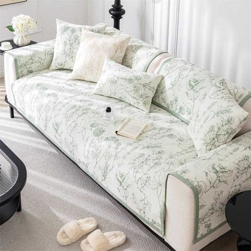 French Artistic Sofa Cushion Four Seasons Universal Light Luxury Advanced Chenille Cushion Non-Slip Sofa Cover Cover Cloth