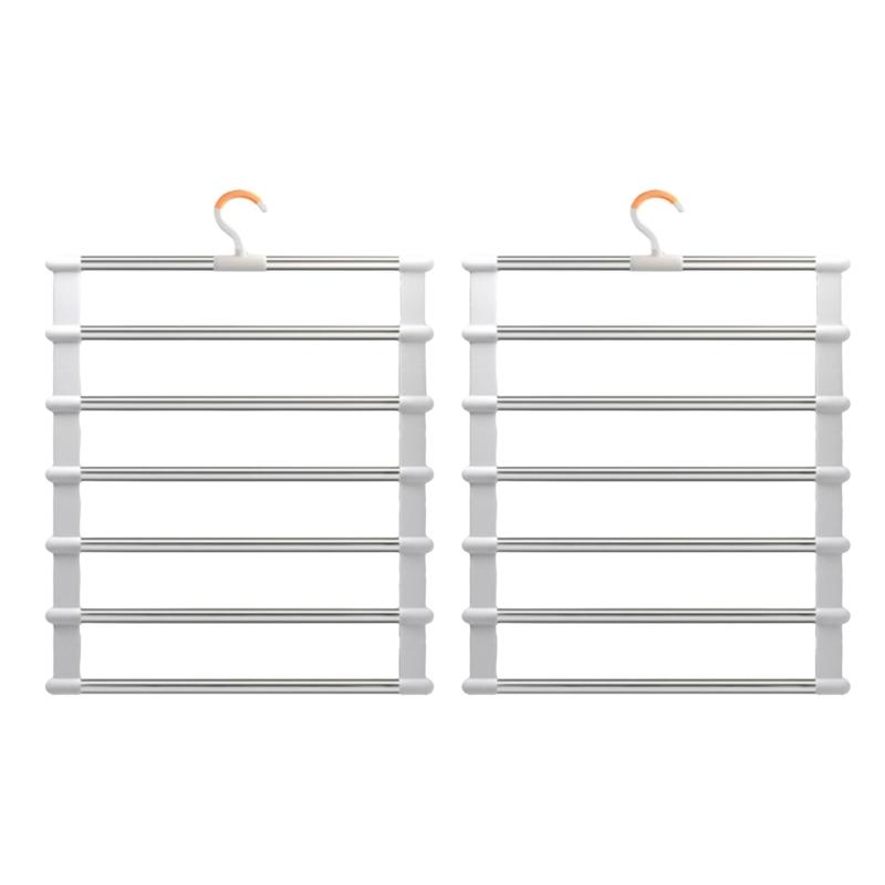 Q1JB Space Saving Folding Pants Hanger Multipurpose Foldable Garment Hanger Multi Layer Clip for Wardrobes Optimization