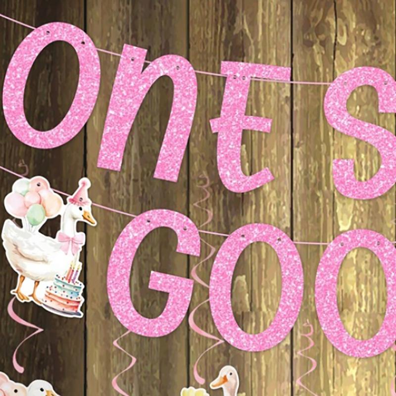 White Swan Birthday Decoration Banner Whirlpool Hanging Decoration Paper Cup Cake Top Decoration Party Decoration Supplies