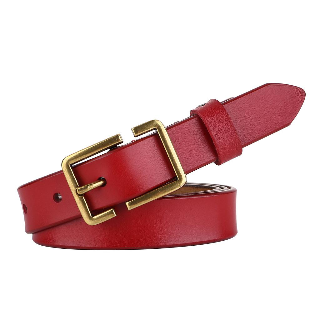 Womens Leather Belt With Stylish Square Pin Buckle For Daily Use