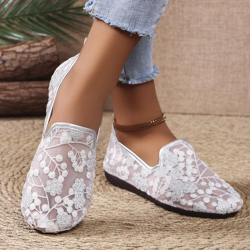 FEMEIE NOUĂ Pantofi Plati Femei Mesh Hollow Outs Pantofi Mocasini din piele naturală Pantofi de mers