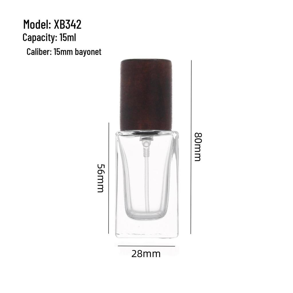 30ml Transparent Square Glass Perfume Bottle with Rounded Corners and Fine Mist Spray
