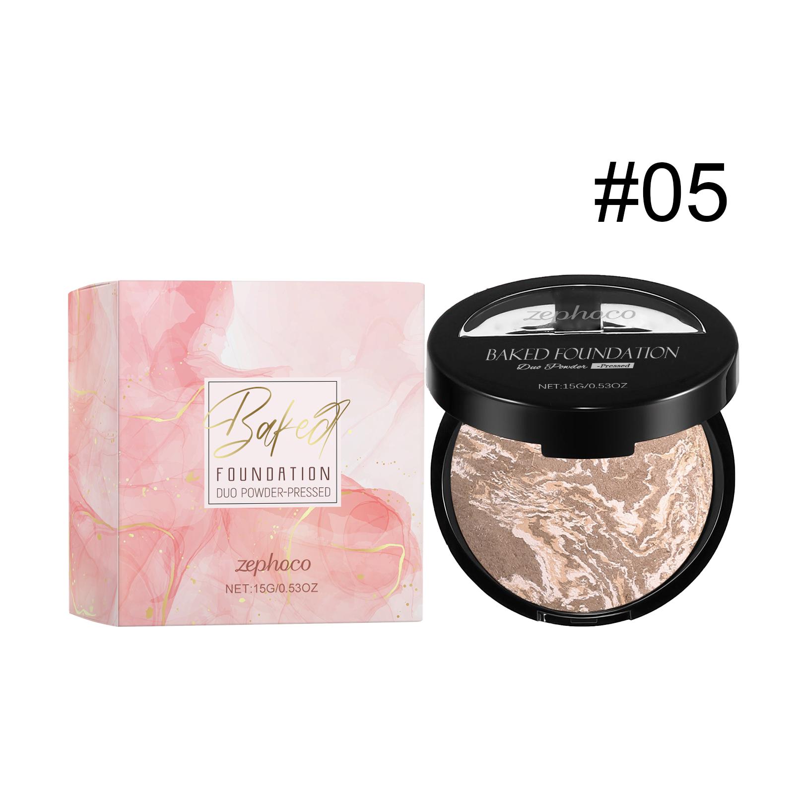 Zephoco Oil Control Concealer Powder #05 Matte Setting Powder Lightweight Long-Lasting Finish Portable Touch-Up