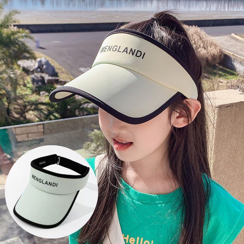Kids' UV-Protection Ponytail Sun Visor - Boys' and Girls' Fashionable Topless Summer Hat