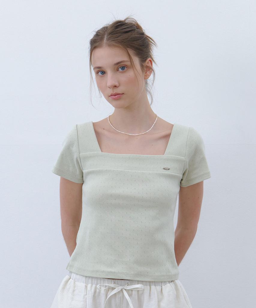 CLUNY Line Point Half Sleeve T-Shirt - Green