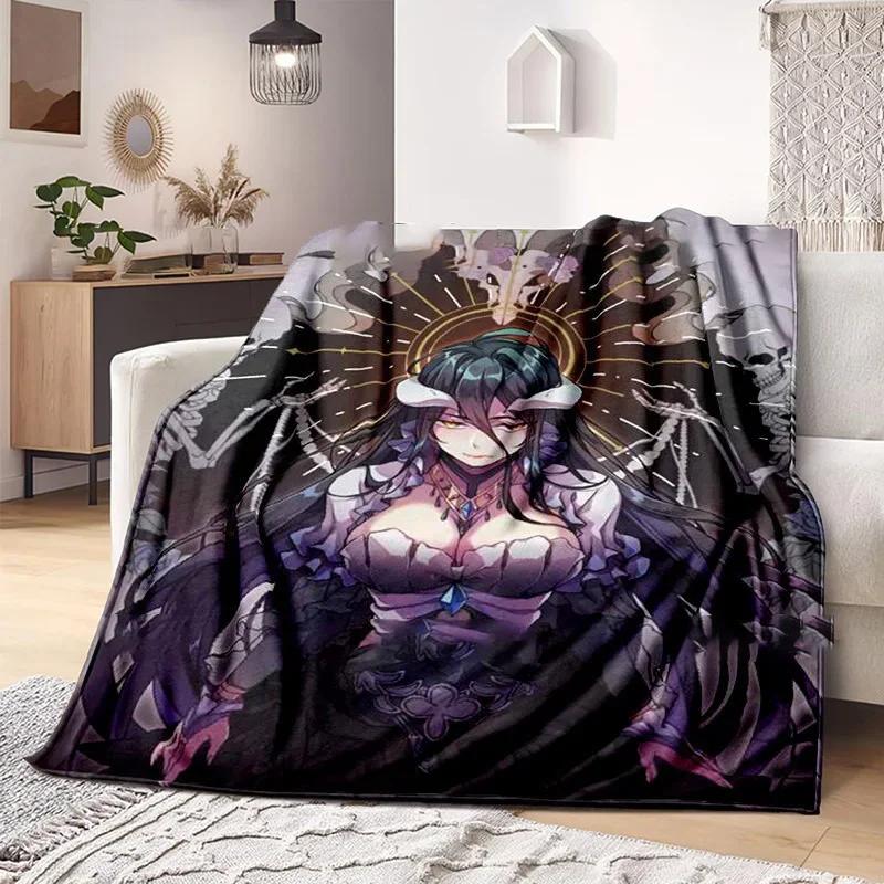 3D Print Overlord Anime Blanket Soft Sofa Cover Throw Blanket Fleece Tapestry Lightweight Warm Bed Blankets for Bedroom Couch
