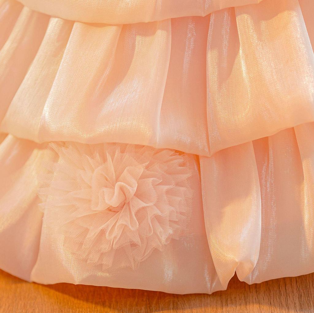 Girls' Princess Puffy Gauze Layered Cake Dress - Flower Girl/Birthday Party Outfit