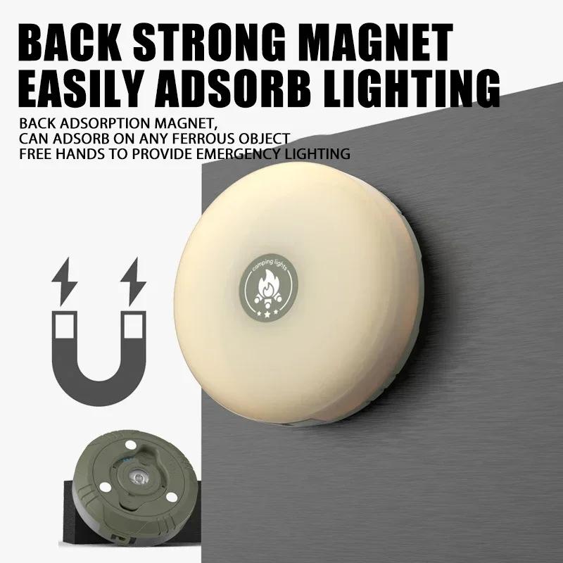 LED Rechargeable Camping Lamp 10M IPX4 Waterproof Recyclable Atmosphere Light Outdoor Garden Decoration Tent Lamp with Magnet