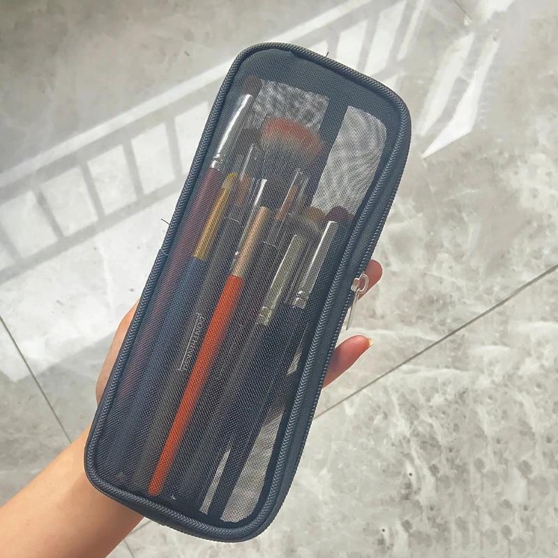 Outdoor Beach Bag Nylon Mesh Cosmetic Bag Female Makeup Brush Storage Bag Cosmetic Bag Mesh Transparent Breathable Portable