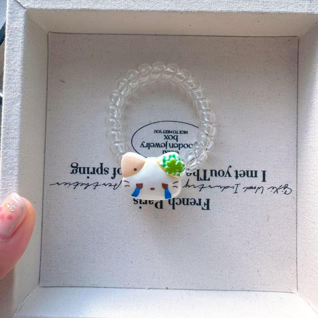 Four-Leaf Clover Cat Elastic Hair Tie Headband