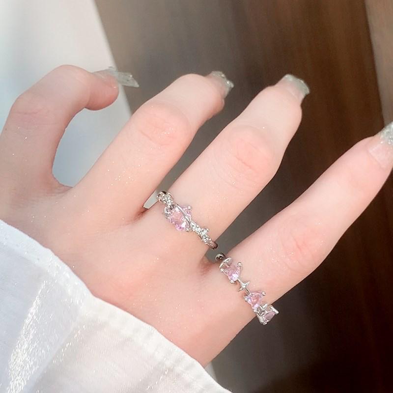 Barbie Pink Diamond Heart Adjustable Ring - Women's Niche Index or Pinky Wear