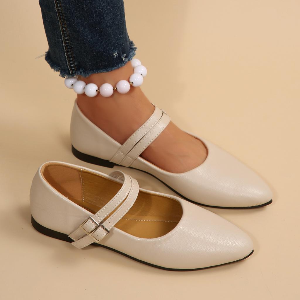 Fashion Spring Autumn Fashion Women Low Heel Flats Shoes Elegant Metal Shallow Loafers Pointed Retro Comfortable Outdoor Sneakers Women