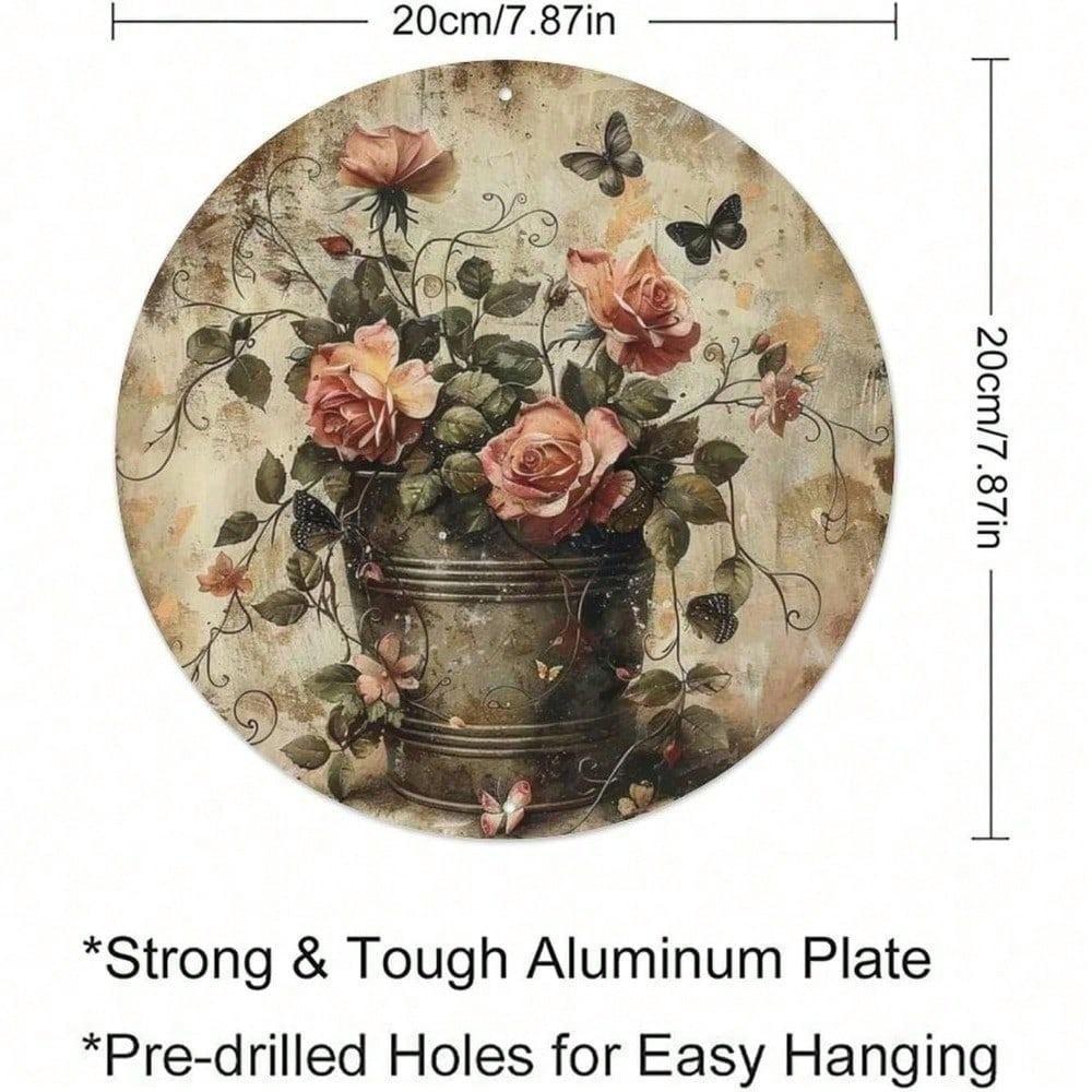 Vintage Round Metal Tin Sign 8 Inch Retro Wall Art Home Cafe Decor Weatherproof