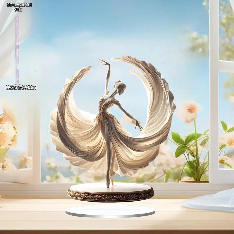 

2D Flat, Ballet Dancer Acrylic Desktop Decoration, with Base, Suitable for wall decoration, porch, room, villa, accents Home, Hallway, or Workplace - 20*17CM