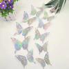 12Pcs/Set Wall Sticker 3D Hollow Butterfly Design Lightweight Easy Installation Home Decals Bedroom Living Room Birthday Party Decor