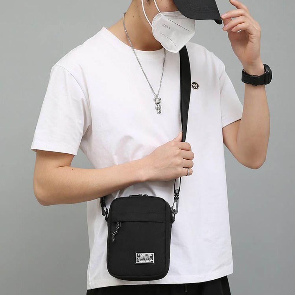 Lightweight Men's  Crossbody Bag Solid Color Small Square Bag Business Shoulder Bag  Business