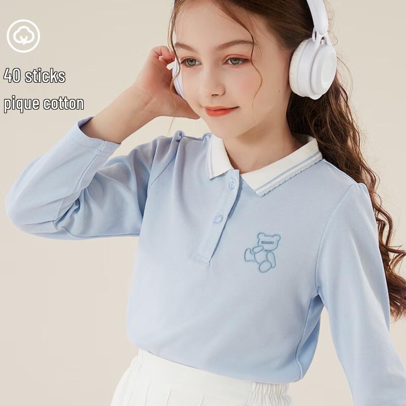 

Duomiaowu Girls Sporty Long-Sleeve Polo T-Shirt 150