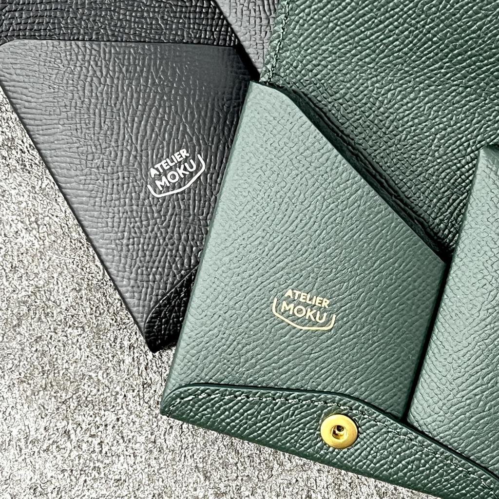 [moku] Small and Thin Wallet Saku Ver.3 Plus In Noblesse Calf Leather, Unisex (Men's and Women's), Genuine Leather Compact Wallet, Slim and Small,