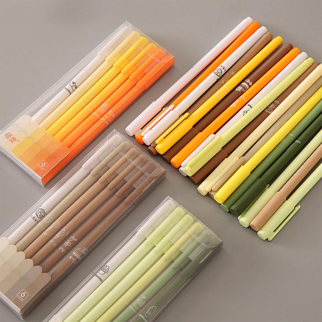 Morandi Color Black Neutral Pen Student Stationery Six Pen 5ml