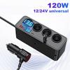 120W Rozbočovač do autozapaľovača Viacero portov PD30W QC3.0 Adaptér do zapaľovača auta Rozbočovač zásuvky autozapaľovača s napätím