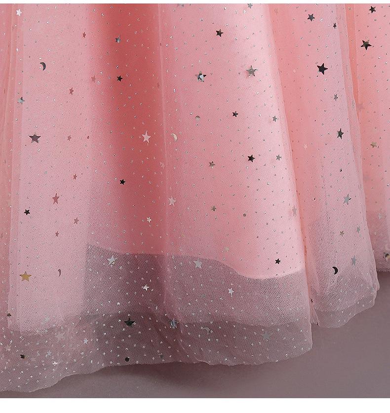 Girls' Formal Puff Sleeve Evening Gown for Piano Performances and Flower Girl Events