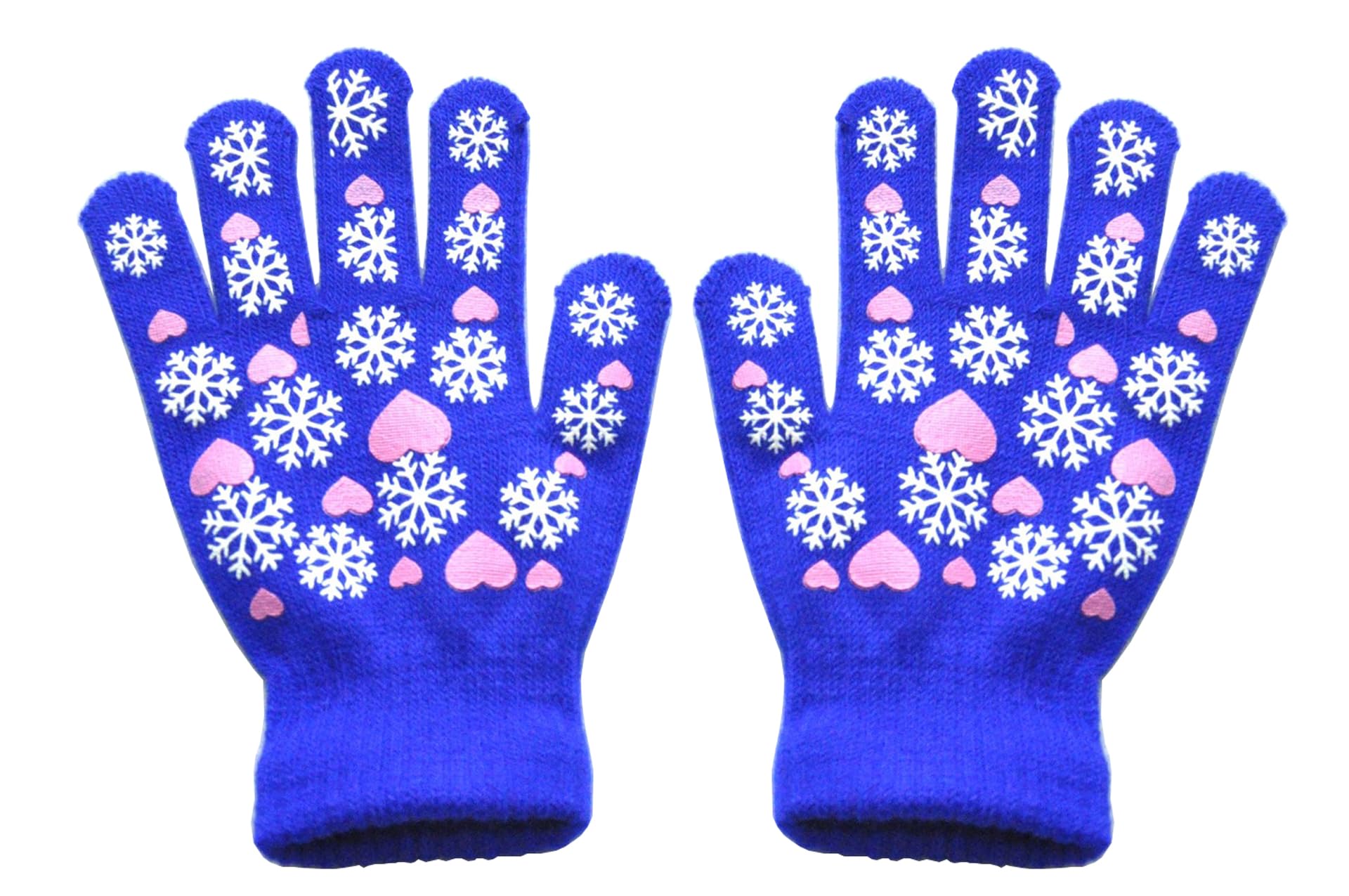 

eigenn Knit for Boys and Cold Snow Snow and Heart Suitable for Elementary School Ages Kids Gloves, Five-Finger, Girls, Protection, Fall/Winter, Play, синий