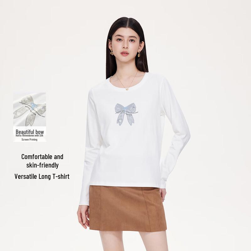 

FivePlus Women s Slim Fit Long-Sleeve T-Shirt with Bow Print XL