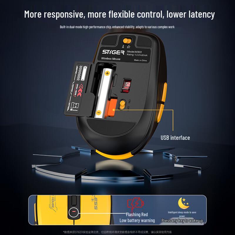 Stiger Multi-Mode Wireless Rechargeable Silent Mouse