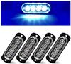 LED Emergency Warning Light, 4-Pack 4 LED Safety Emergency Flash 12-24V Amber Strobe Hazard Warning Light Waterproof (Blue)