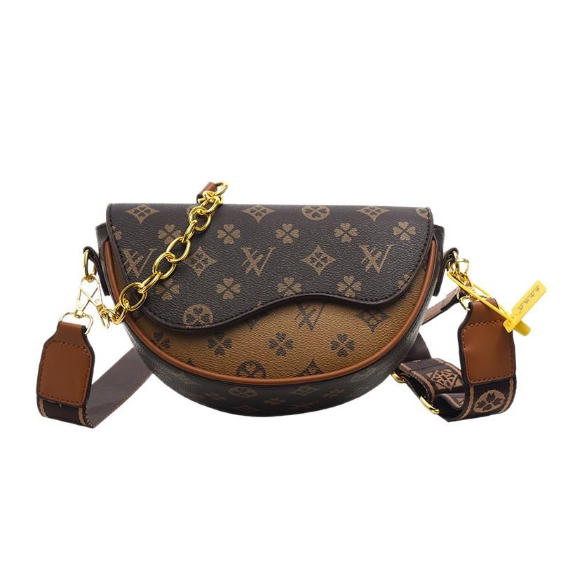 Advanced texture saddle bag 2026 summer new printed women's bag casual single shoulder diagonal cross bag fashionable niche bag