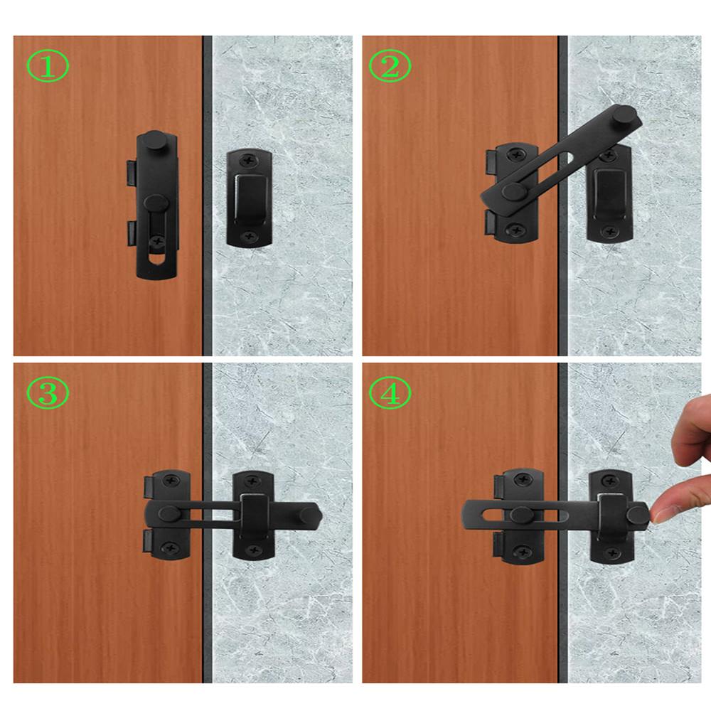 Gate Latch Sliding Barn Door Latch For Locking Matte Black Stainless Steel Gate Latches Flip Latch Safety Door Bolt Latch Lock