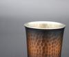 Shinkodo Japanese-made pure copper sake cup, 100ml, reddish-brown finish, hammered texture, gift wrapping available.