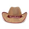 Western Cowboy Style Men Straw Hat Wide Brim Beach Hat Sun Protection Hat  for Outdoor Activities